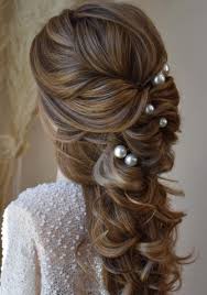 Notice that the half down tresses were curled inwards. 35 Stunning Bridal Hairstyles For Long Hair Blush Pearls