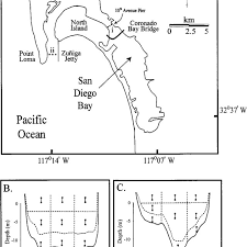 Chart Of San Diego Bay Study Area A Sampling Transects