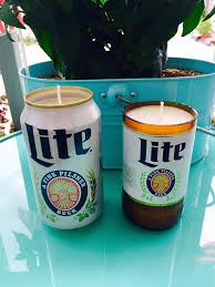 Miller Lite Beer Candle Bottle Or Can Beer Crafts Beer Crafts Diy Diy Beer