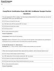 Free study guides for the. Comptia A Certification Core 1 220 1001 Exam Certblaster Sample Practice Questions Pdf Examcompass Comptia Practice Exams 6 Comptia A Course Hero