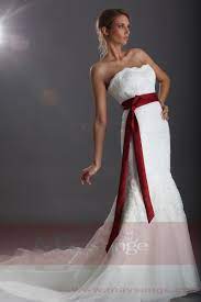 But, it's likely you've also seen some beautiful indian or chinese brides dawning glittering red skirts and. Wedding Dress With Red Ribbon On Waist Ruby Red Wedding Dress