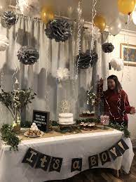 Indoor Setup We Did For My Brothers Baby Shower Neutral Babyshowerideas Baby Shower Party Decorations Baby Shower Decorations Baby Shower