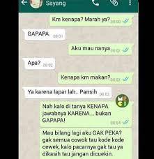 Sesekali mungkin kita akan memaklumi hal itu. 14 Chat Lucu Cowok Selalu Salah Ini Bikin Nggak Kuat Nahan Tawa Brilio Net Line Today