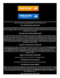 Maybe you would like to learn more about one of these? Relieving Letter Format Pdf Fill Online Printable Fillable Blank Pdffiller