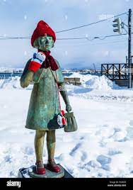 Akai Kutsu, the Little Girl with Red Shoes On Kimi-Chan statue in the  northern Japanese port city of Hakodate on the island of Hokkaido Stock  Photo - Alamy