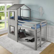 Loft beds can create fun play areas to expand one's imagination. Edouard Twin Over Twin Low Loft Bed In 2020 Low Loft Beds Loft Bed Kid Beds