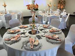 Peach And Silver Wedding Decor Silver Wedding Decorations Silver Wedding Theme Silver Decor