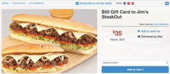 Seize The Deal Jim S Steakout Offer 50 Gift Card For 35 Or 25 For 17 50 Gift Card 50th Gifts Buffalo Recipe