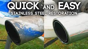 How To Quickly And Easily Clean And Polish Stainless Steel Stainless Muffler Tip Restoration Youtube
