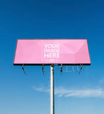 Free outdoor advertising billboard / hoarding mockup psd set. Large Billboard Ad On Sky Background Mockup Generator Mediamodifier