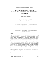  employee relations in a 5. Pdf Human Resource Practices And Organizational Performance Incentives As Moderator
