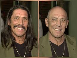 Remove his facial hair" then "Remove his hair"