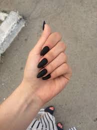 Almond Short Almond Shaped Matte Black Nails Untitled Almond Acrylic Nails Black Acrylic Nails Dipped Nails