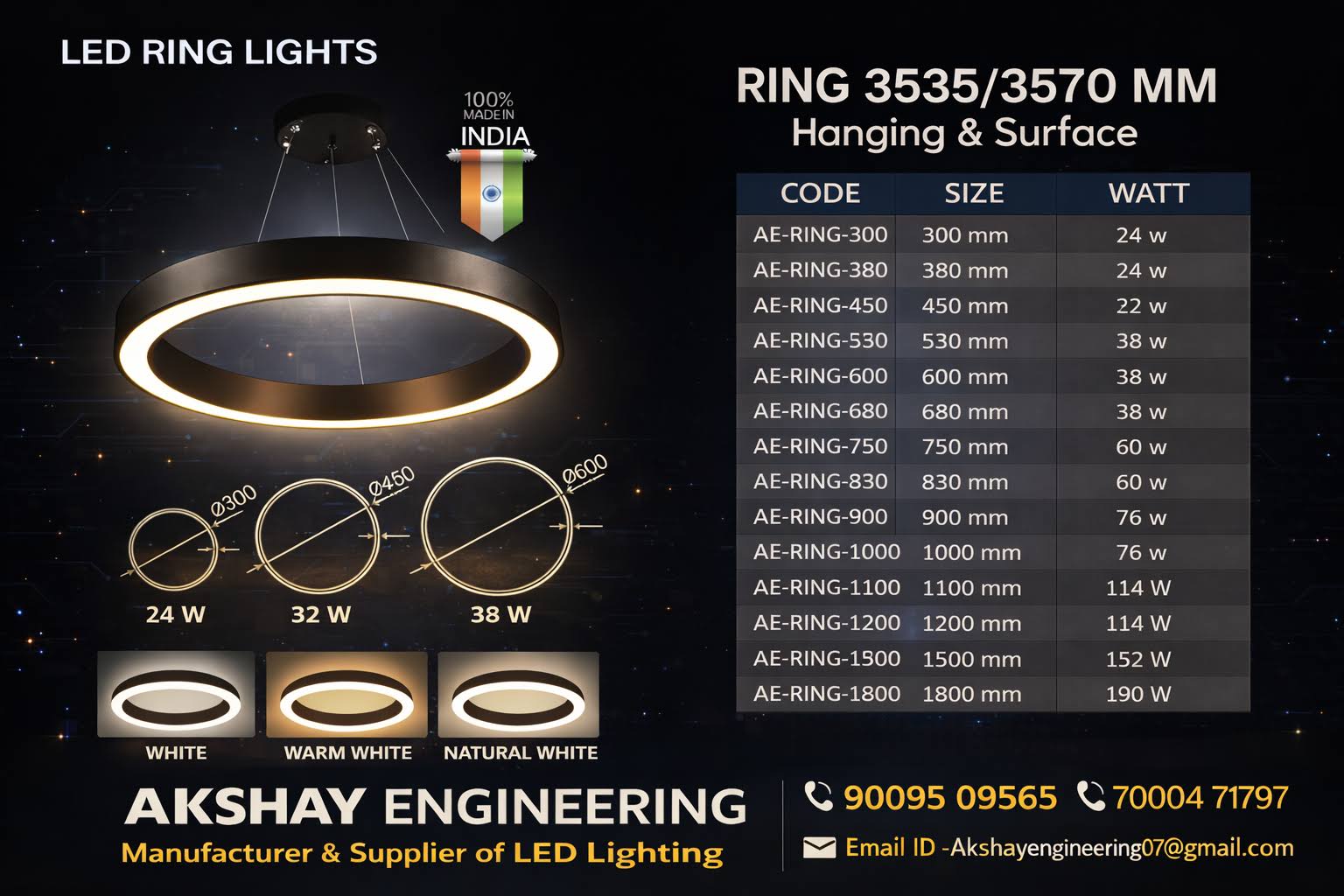 LED Ring Light Hanging & Surface Light | AE-Ring Series | product image