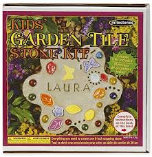 Arrange pieces as desired, pressing them lightly into the mortar and continuing across the stone. Mosaic Stepping Stone Kit Kids Garden Hanging Decorative Tiles Amazon Com Au