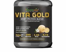 Vitaminnica Vita Gold 100% Whey Protein Powder 5 Lbs French Vanilla, AI generated