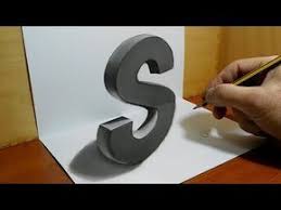 How To Draw 3d Letter S 3d Drawing Easy Trick Art Youtube 3d Art Drawing Illusion Drawings 3d Drawings