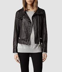 Womens Bales Leather Biker Jacket Black Allsaints Com Leather Jackets Women Leather Jacket Outfits Leather Jacket