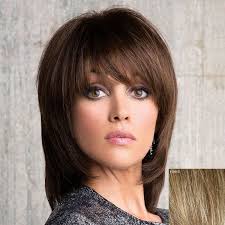 Vogue Straight Side Bang Stunning Medium Layered Capless Human Hair Wig For  Women