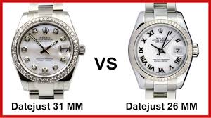 Rolex Datejust Comparison Customized 31 Mm Model Vs Factory 26 Mm Model