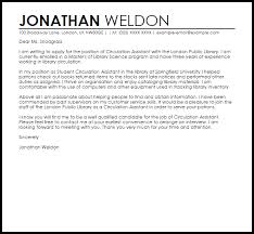 Circulation Assistant Cover Letter Sample Cover Letter Templates Examples