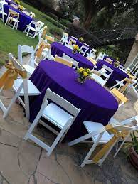 From the virtual parties to the photos. Real Party Lsu Themed Dinner Backyard Graduation Party Graduation Party Purple Outdoor Graduation Parties