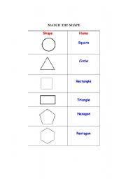 The flat surfaces or faces of 3d shapes are made up of 2d shapes. English Worksheets 2d Shapes Match The Shape