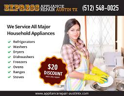 Most of our customers are referred and we are expanding our services to the local. Express Appliance Repair Of Austin 512 548 0025