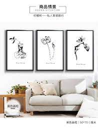 柠檬树新中式客厅画三联有框水墨画现代简约玄关餐厅走廊挂画b款深木色框60 80 图片价格品牌报价 京东 inspiration graphic design art home