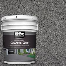 Behr Premium 5 Gal Gray Granite Grip Decorative Flat Interior Exterior Concrete Floor Coating 65005 Concrete Floor Coatings Floor Coating Concrete Floors