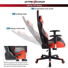 Gtracing Gaming Office Chair Game Racing Ergonomic Backrest And Seat Height Adjustment Computer Chair With Pillows Recliner Swiv Sport Chair Chair Gaming Chair