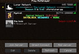 Find minecraft multiplayer servers ip/address on our minecraft server list. How To Remove Lunar Network Server From Your Server List Hypixel Minecraft Server And Maps