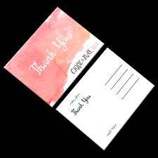 Pink and green watercolor brush business / service thank you flat card. Wedding Thank You Cards Custom Wedding Printing Design Online Fast Shipping Hotcards
