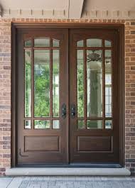 Exterior Wonderful Home Element Design With Brown Wooden Double Door Frame With Gl Double Front Entry Doors Exterior Doors With Glass Entry Doors With Glass