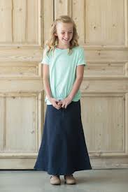 Girls Amelie Skirt Girls Long Denim Skirt Girls Denim Skirts Girls Long Skirts