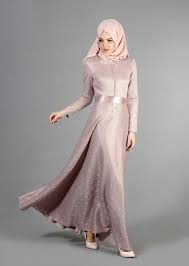 T 2141 Tuay Dugme Detayli Mevlana Kesim Abiye Pudra Musluman Elbisesi Abaya Tarzi Giyim