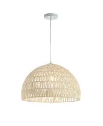 Jonathan Y Campana 20 Woven Rattan Dome Led Pendant Tan Beige Campana Ceiling Fixtures Metal Frame