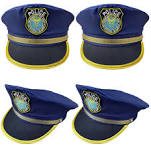 Amazon.com: Aichiyu 4 piezas de sombrero de policía para niños, sombrero de  policía, gorra de oficial, disfraz de Halloween, accesorios de fiesta de ...