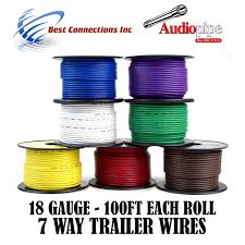 Trailers lights, reflectors and trailer wiring. Trailer Light Cable Wiring Harness 100ft Spools 18 Gauge 7 Wire 7 Colors Best Connections Inc