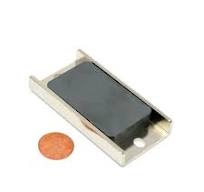60 LB Holding Power 3x1.5x0.46" Rectangular Pot Magnet Made of Ceramic  Magnet
