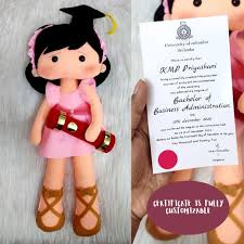 Personalized Graduation Gift Doll for Girlfriend Fiance, Her College  Bachelor's Master's Graduation Present With Customized Certification