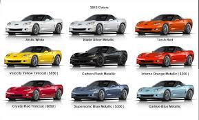 2012 C6 Exterior Color Chart Corvette Exterior Colors Cars