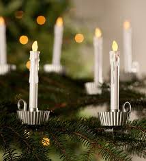 Set Of 6 Christmas Tree Clip Candles Plowhearth