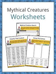 Some creatures are fascinating, some are deadly, and some are just plain weird. Mythical Creatures Facts Worksheets Origins For Kids