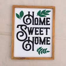 Gunakan paku dan palu untuk memasang triplek di bagian belakang jendela. Hiasan Dinding Home Sweet Home Daun Pajangan Walldecor Frame Tulisan Timbul Shopee Indonesia