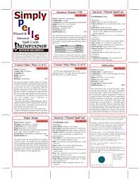 Paizo Com Simply Spells Sorcerer Wizard Spell Cards Pfrpg Pdf