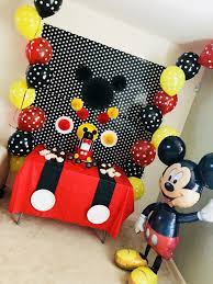 Mickey mouse party decoration kit, colorful mickey paper honeycomb balls, red yellow and black tassel garland tissue felt banner kids we celebrated donny's first birthday this past weekend with a mickey mouse theme party. Mickey Mouse Birthday Decoration At Home Novocom Top