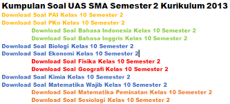 Soal Uas Kimia Kelas 10 Sma Semester 2 Kurikulum 2013 Mariyadi Com