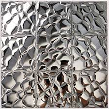Yenhome kitchen backsplash tile 11.8x11.8 self adhesive peel and stick tile 3d decorative brick wallpaper wall stickers waterproof removable wall coverings for background bedroom wallpaper 6 pack. Metallic Mosaic Tile Silver Stainless Steel Tile Patterns Kitchen Backsplash Wall Brick Tiles Metal Mirror Mosaics Designs 6707