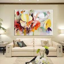 Varieta Di Fiori Moderni In Stile Acquerello Stampati Su Tela Image 1 Pittura Pareti Fiore Dipinto Su Tela Dipinti Murali